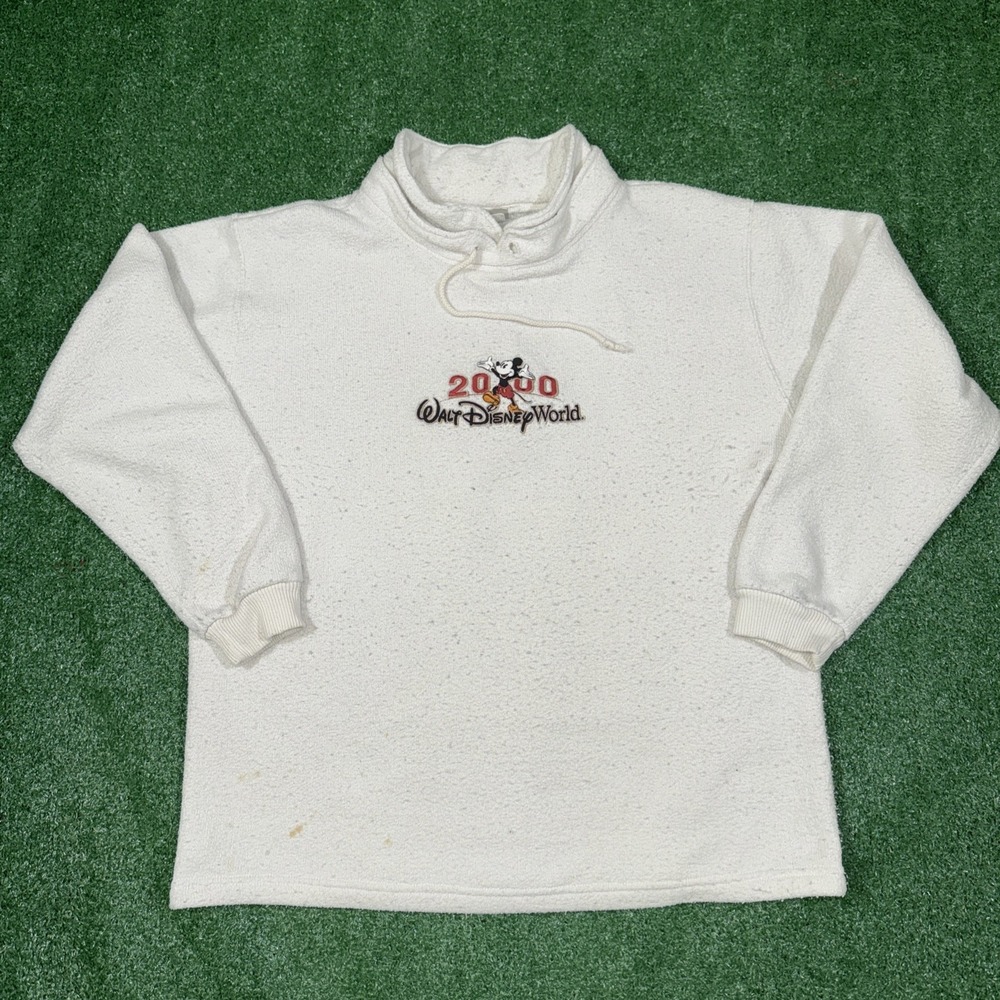 Walt Disney World‎ Mickey Mouse 2000 Cream/White Sweatshirt X-Large  Pullover